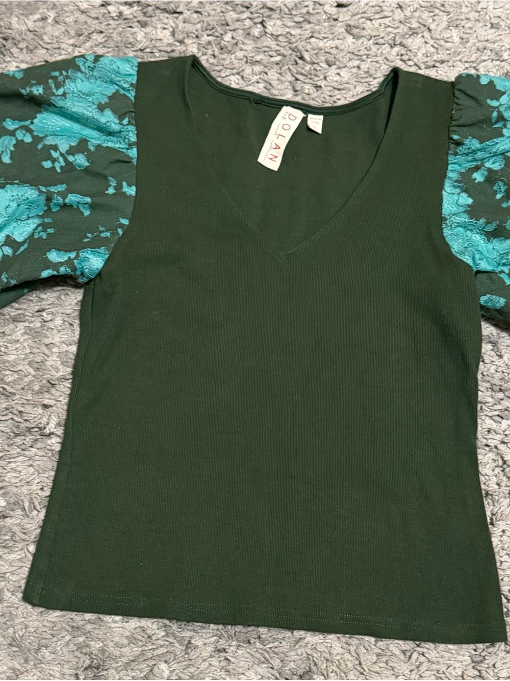 Anthropologie Dolan Lace Puff Sleeve Top